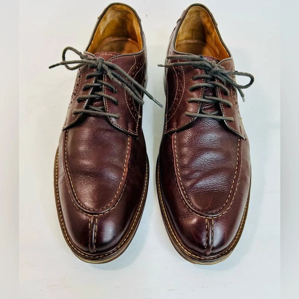 Johnston & Murphy Warner Split Toe Derby Shoes in Brown Sheepskin Leather 9.5D
